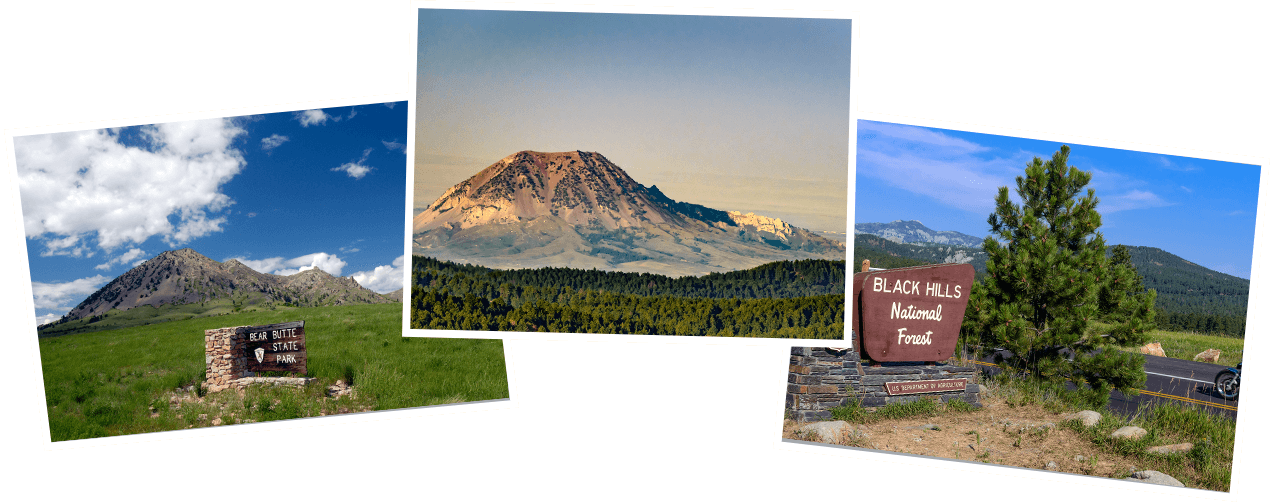 A collage of photos from South Dakota.