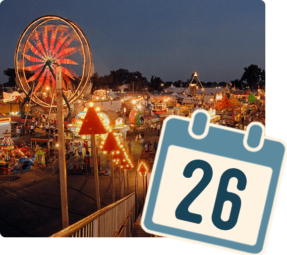 A nighttime view of the South Dakota State Fair