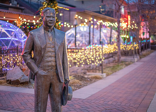 A beautifully festive Rapid City street.