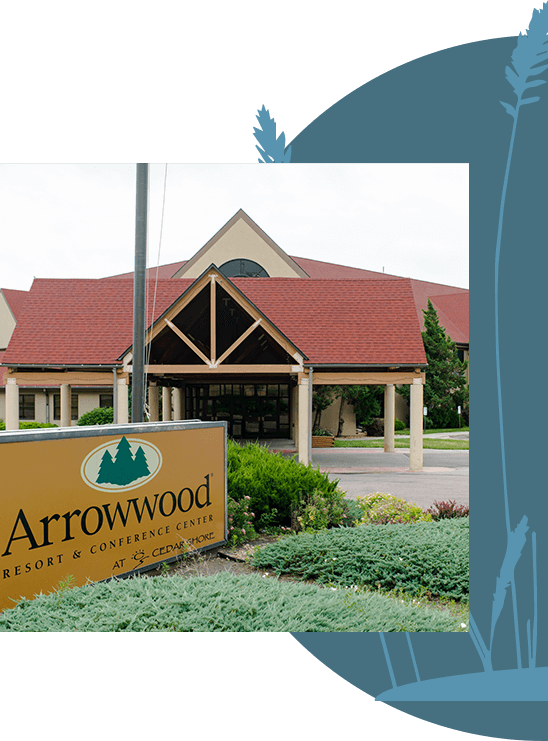 A photo of Arrowwood Resort at Cedar Shore entrance.